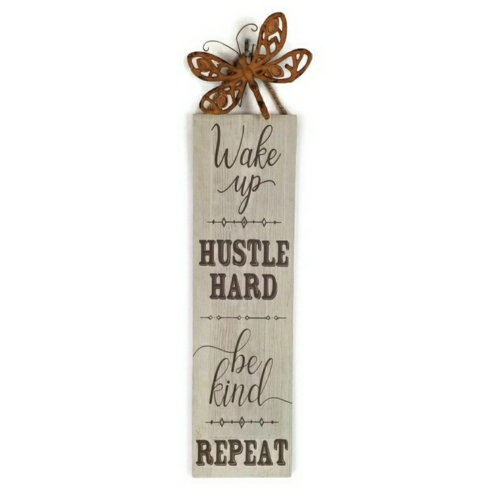 Hustle Hard Resellers Inspirational Wall Sign Wake Up Hustle Hard Be Kind Repeat